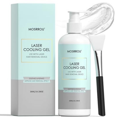 Cooling Gel for Hair Removal Devices – 300g Soothing Conductive Gel with Aloe Vera & Centella Asiatica for Face, Body, Legs, Arms, Underarms – Men & Women