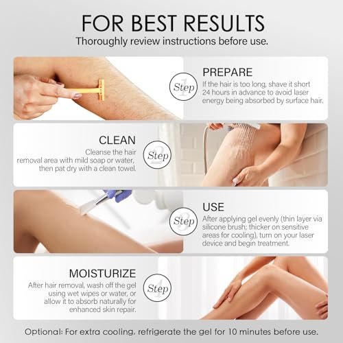 Cooling Gel for Hair Removal Devices – 300g Soothing Conductive Gel with Aloe Vera & Centella Asiatica for Face, Body, Legs, Arms, Underarms – Men & Women - görsel 12