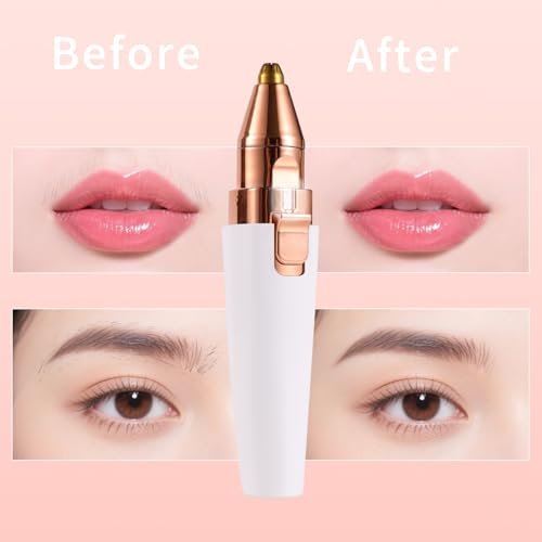 Kroaya 2-in-1 Electric Facial Hair Removal for Women – Rechargeable Chin, Upper Lip & Peach Fuzz Trimmer with LED Light & Eyebrow Shaper - görsel 12