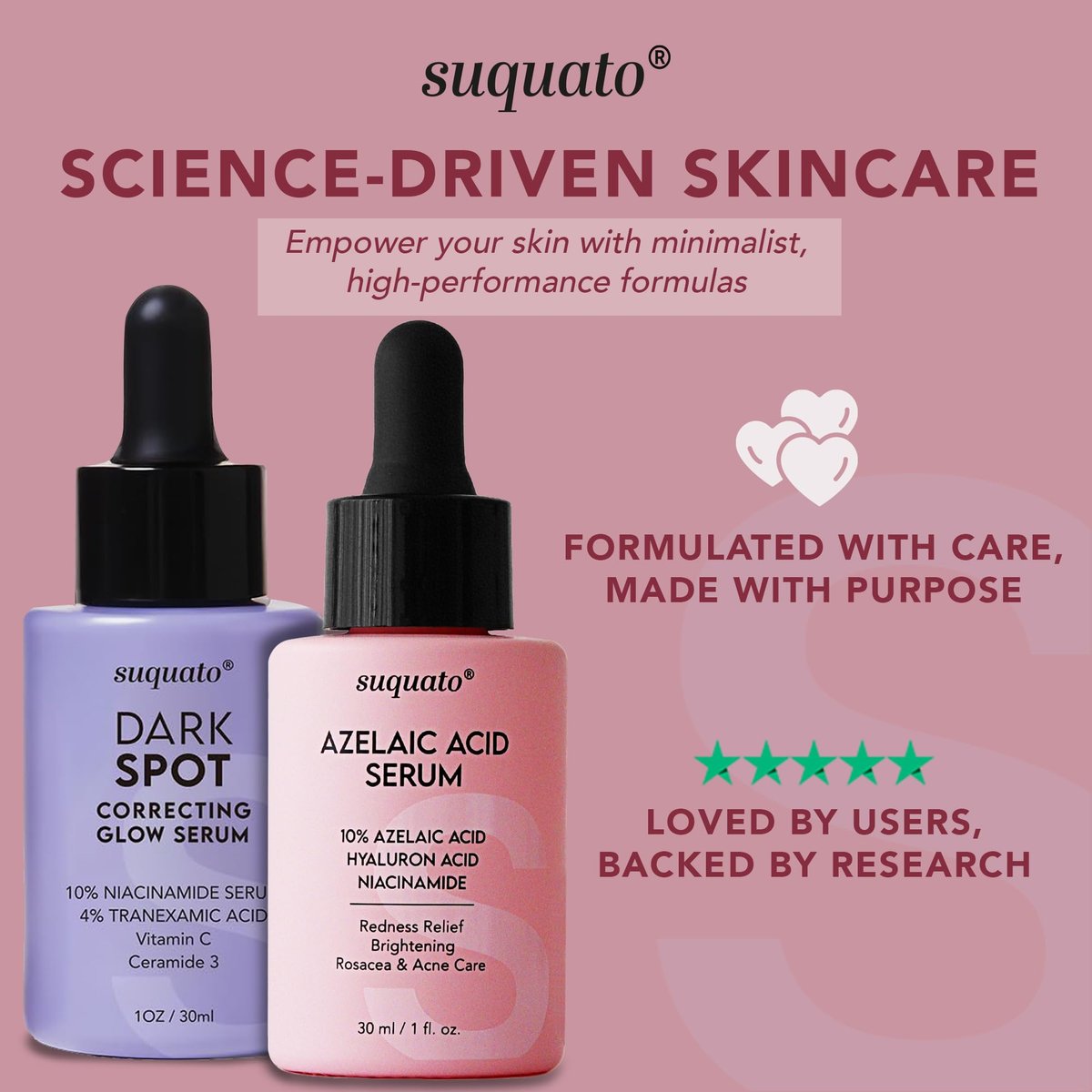 suquato Azelaic Acid Serum - 1 Fl Oz, Face Serum for Acne, Hyperpigmentation & Redness - görsel 7
