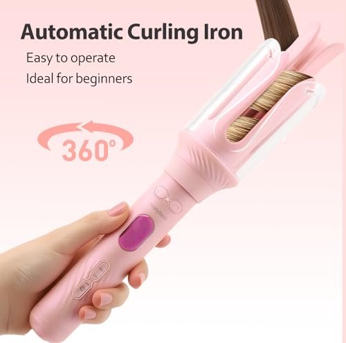 AraSyleon Automatic Curling Iron for Kids & Beginners – Safe Rotation, 12 Temp Settings (210-410°F), Ceramic Negative Ion Hair Curler Avelisse
