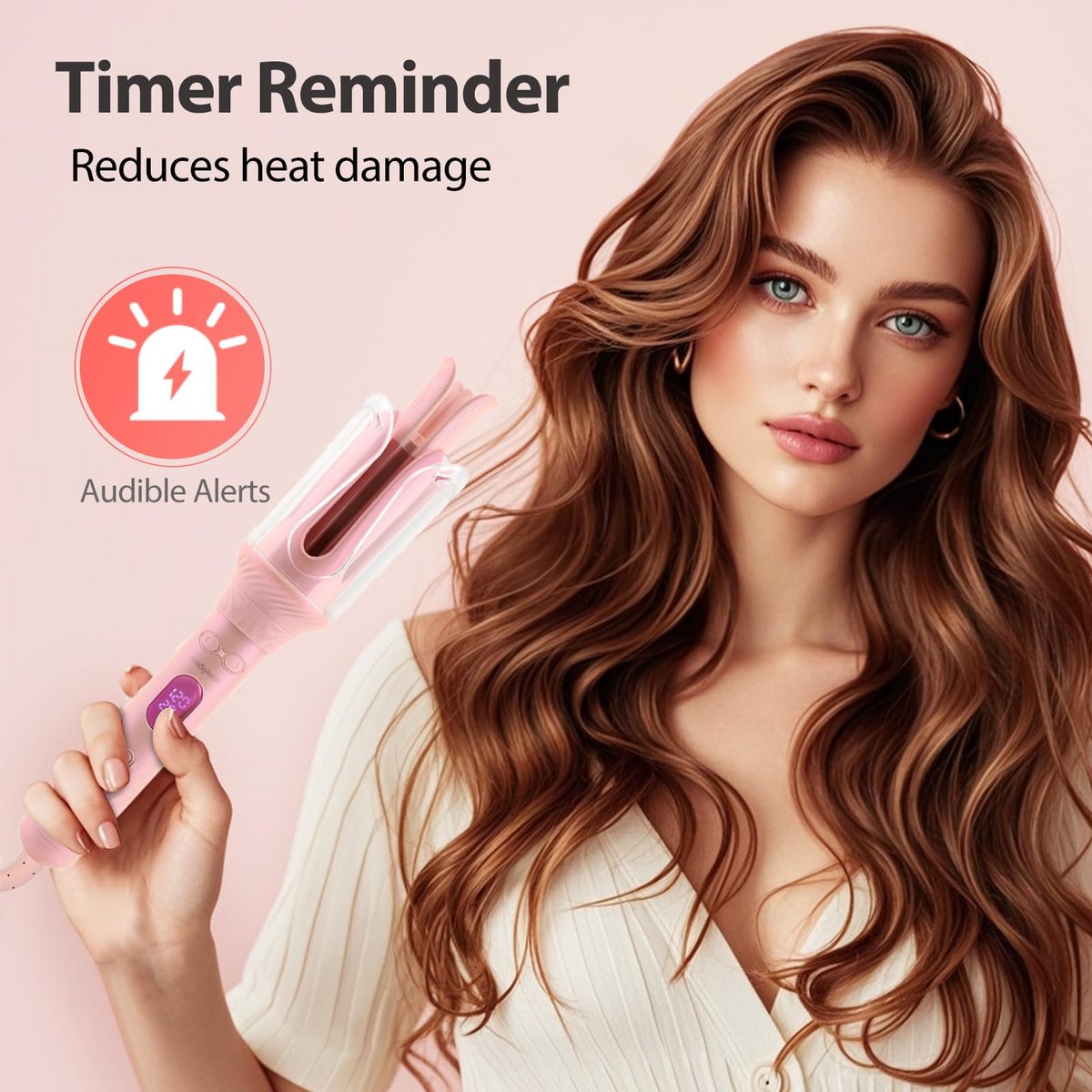 AraSyleon Automatic Curling Iron for Kids & Beginners – Safe Rotation, 12 Temp Settings (210-410°F), Ceramic Negative Ion Hair Curler Avelisse