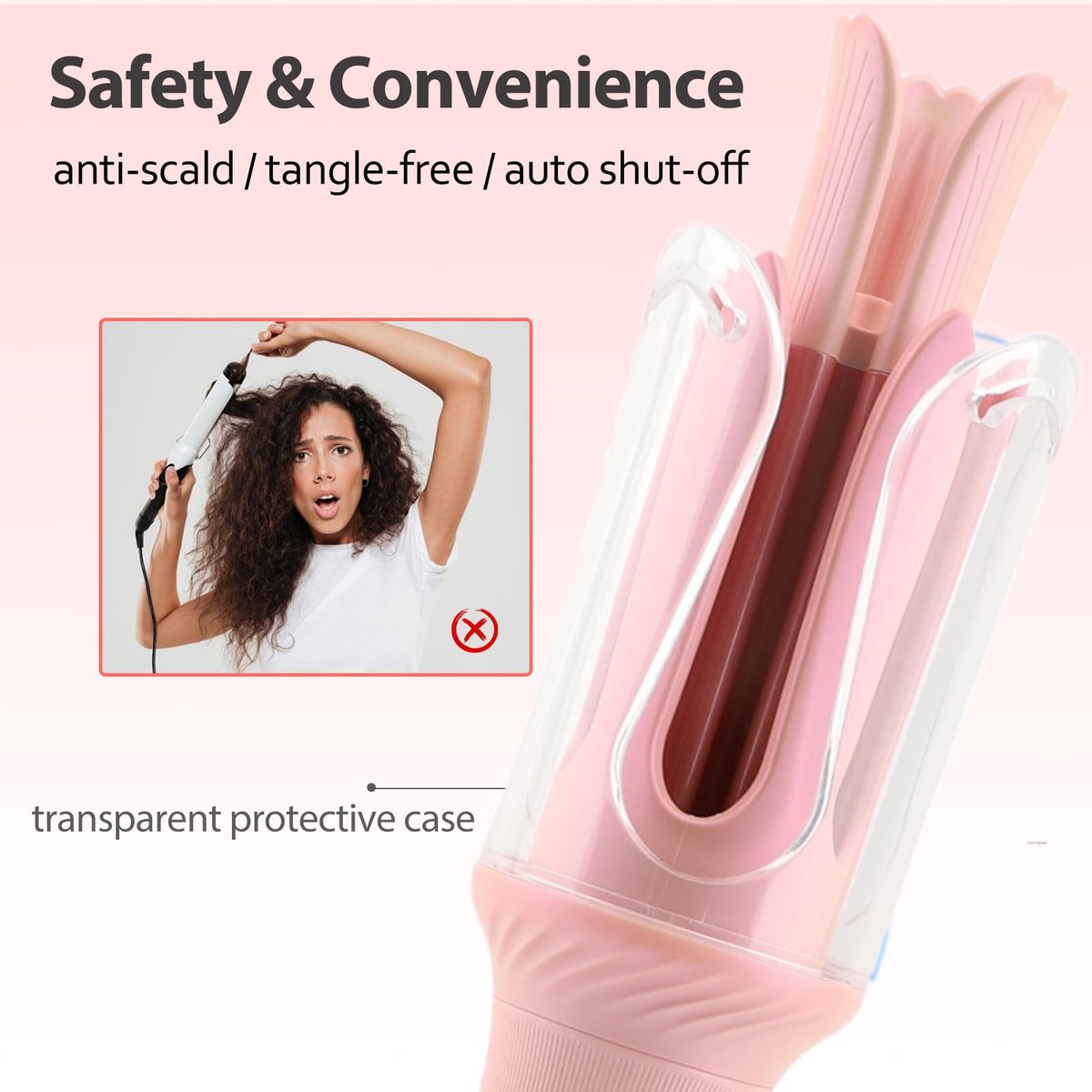AraSyleon Automatic Curling Iron for Kids & Beginners – Safe Rotation, 12 Temp Settings (210-410°F), Ceramic Negative Ion Hair Curler Avelisse