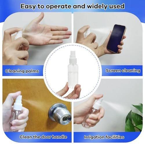 Xfbaozxy 5 Pack Spray Bottle, 50ml Small Spray Bottle, Fine Mist Empty Travel Bottles, Reusable Plastic Mini Travel Bottle For Liquid Cosmetic for Personal Care, Cleaning - görsel 12