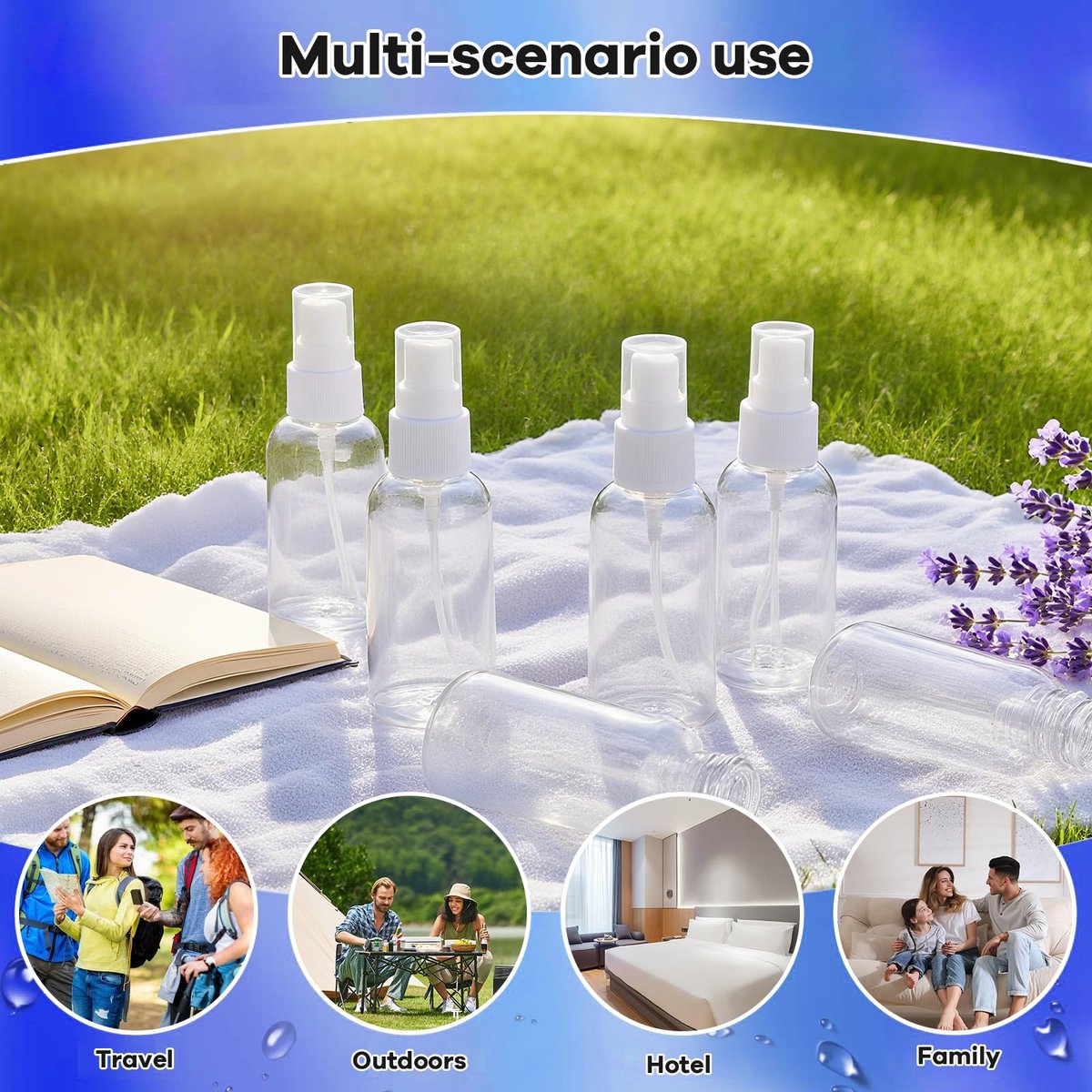 Xfbaozxy 5 Pack Spray Bottle, 50ml Small Spray Bottle, Fine Mist Empty Travel Bottles, Reusable Plastic Mini Travel Bottle For Liquid Cosmetic for Personal Care, Cleaning - görsel 9