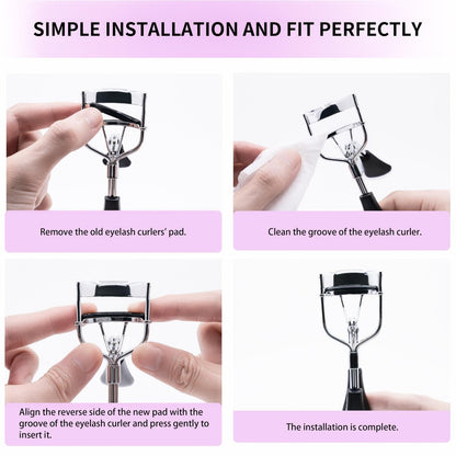 i-Laesh Eyelash Curler Refills - Premium Silicone Pads for Shiseido, Tweezerman & Universal Fit Curlers - 24PC, Ultra-Soft & Pinch-Free Curl
