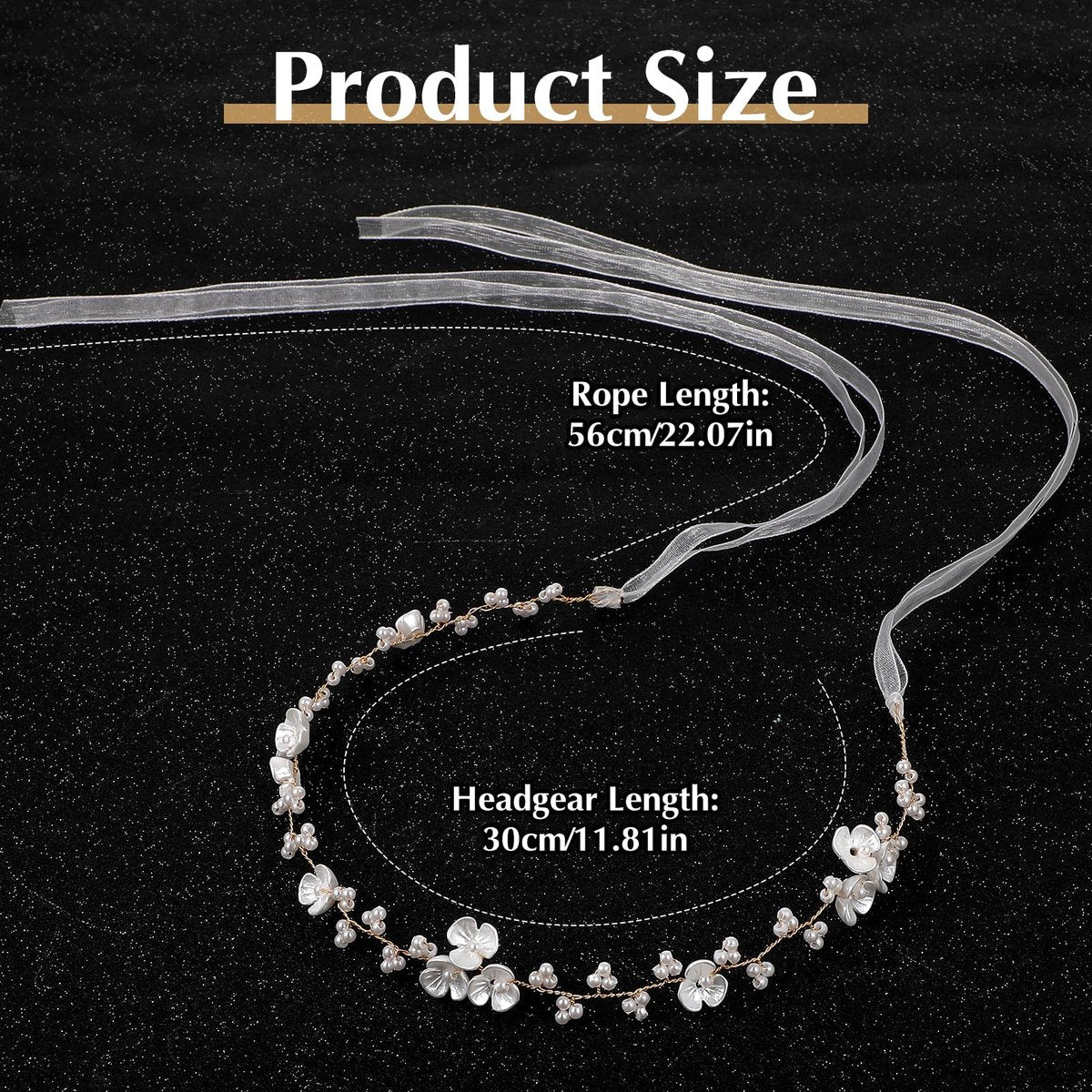 MBAIYO 2-Pack Pearl Flower Girl Headband - Adjustable Wedding Headpiece for Girls and Women, White - görsel 3