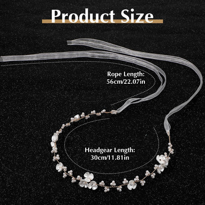 MBAIYO 2-Pack Pearl Flower Girl Headband - Adjustable Wedding Headpiece for Girls and Women, White