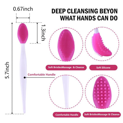 12-Piece Silicone Pore Scrub Brush Set – Face Cleansing & Lip Exfoliator for Blackhead Removal