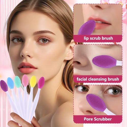 12-Piece Silicone Pore Scrub Brush Set – Face Cleansing & Lip Exfoliator for Blackhead Removal - görsel 4