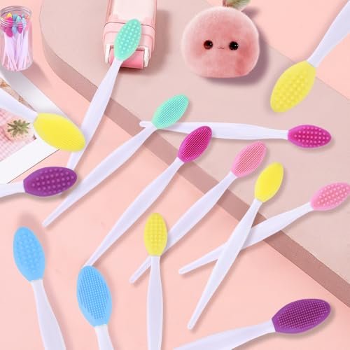 12-Piece Silicone Pore Scrub Brush Set – Face Cleansing & Lip Exfoliator for Blackhead Removal - görsel 16