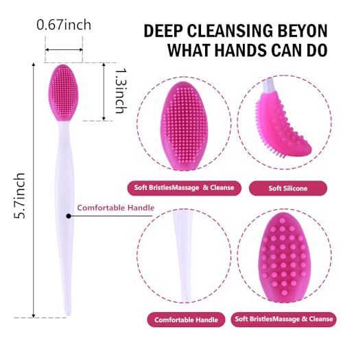 12-Piece Silicone Pore Scrub Brush Set – Face Cleansing & Lip Exfoliator for Blackhead Removal - görsel 14