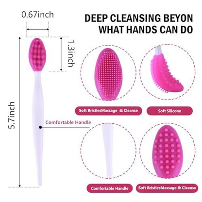 12-Piece Silicone Pore Scrub Brush Set – Face Cleansing & Lip Exfoliator for Blackhead Removal