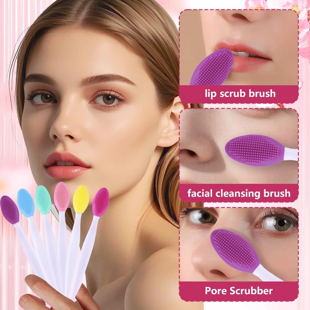 12-Piece Silicone Pore Scrub Brush Set – Face Cleansing & Lip Exfoliator for Blackhead Removal - görsel 3