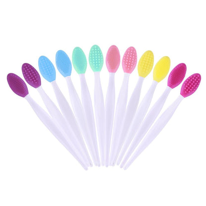 12-Piece Silicone Pore Scrub Brush Set – Face Cleansing & Lip Exfoliator for Blackhead Removal