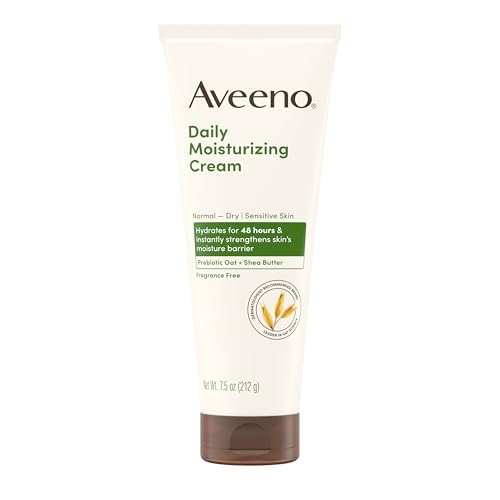 Aveeno Daily Moisturizing Cream with Prebiotic Oat & Shea Butter – 48-Hour Hydration for Normal to Dry, Sensitive Skin, Fragrance Free & Non-Comedogenic, 7.5 oz - görsel 2