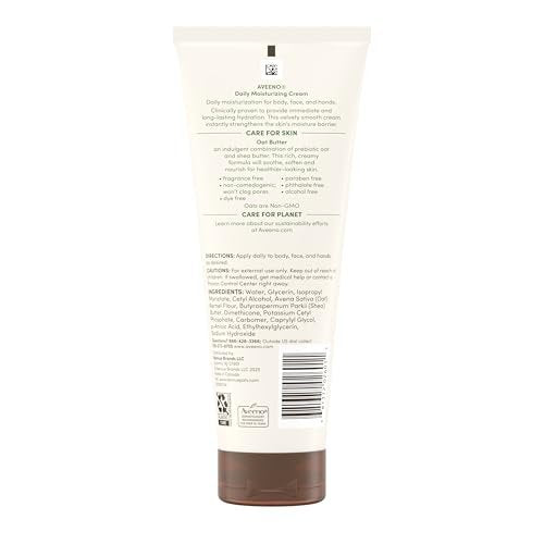 Aveeno Daily Moisturizing Cream with Prebiotic Oat & Shea Butter – 48-Hour Hydration for Normal to Dry, Sensitive Skin, Fragrance Free & Non-Comedogenic, 7.5 oz - görsel 16