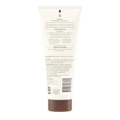 Aveeno Daily Moisturizing Cream with Prebiotic Oat & Shea Butter – 48-Hour Hydration for Normal to Dry, Sensitive Skin, Fragrance Free & Non-Comedogenic, 7.5 oz