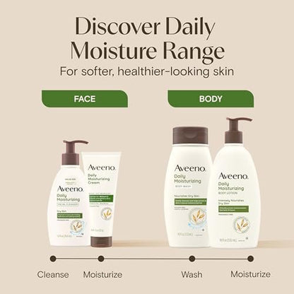 Aveeno Daily Moisturizing Cream with Prebiotic Oat & Shea Butter – 48-Hour Hydration for Normal to Dry, Sensitive Skin, Fragrance Free & Non-Comedogenic, 7.5 oz