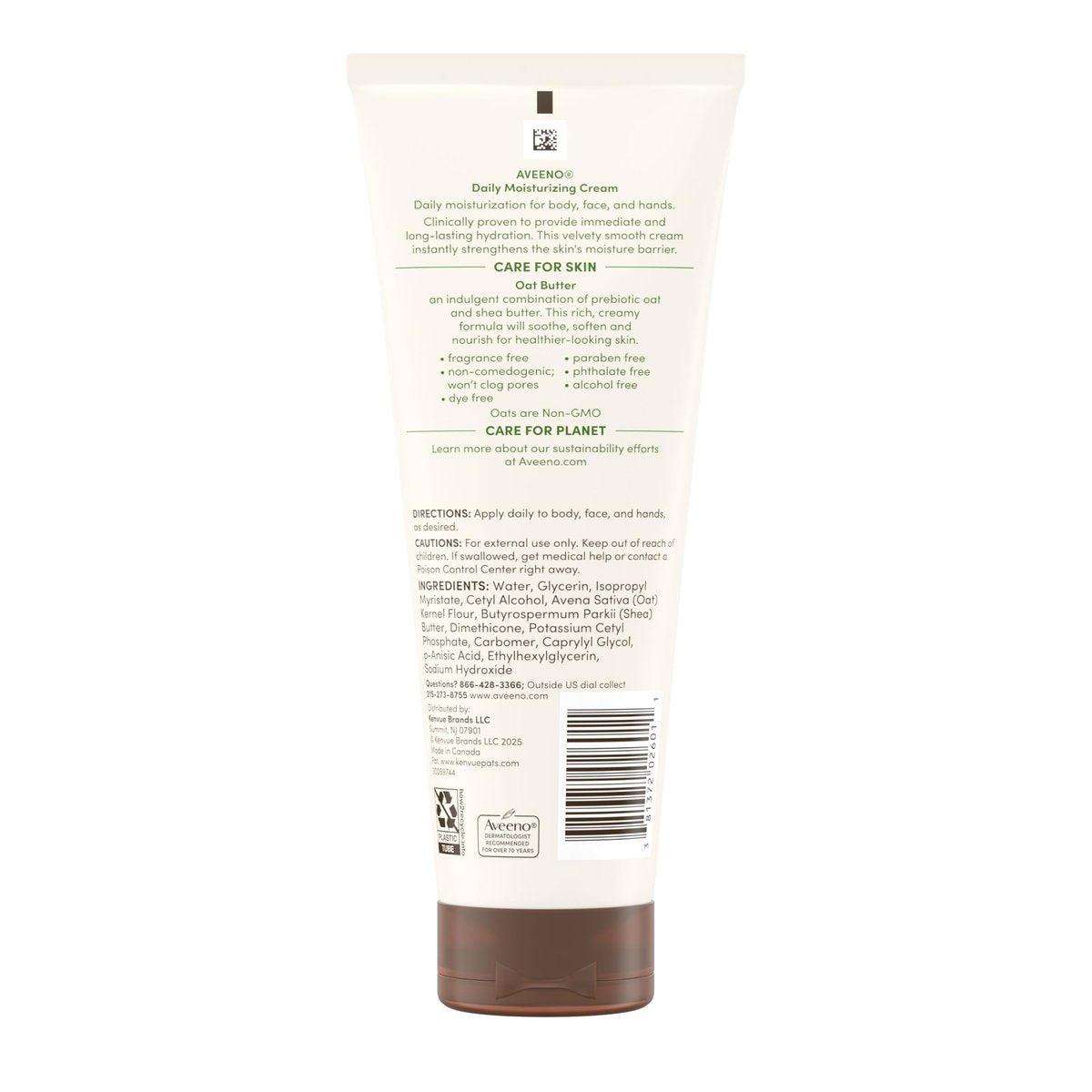 Aveeno Daily Moisturizing Cream with Prebiotic Oat & Shea Butter – 48-Hour Hydration for Normal to Dry, Sensitive Skin, Fragrance Free & Non-Comedogenic, 7.5 oz - görsel 15