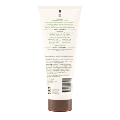 Aveeno Daily Moisturizing Cream with Prebiotic Oat & Shea Butter – 48-Hour Hydration for Normal to Dry, Sensitive Skin, Fragrance Free & Non-Comedogenic, 7.5 oz
