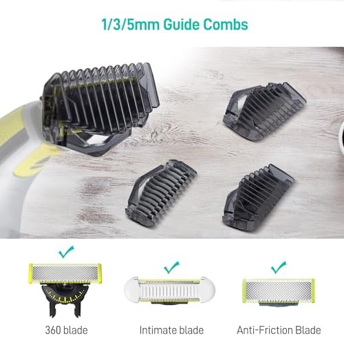 CERCGVEL 1/3/5mm Guide Combs Compatible with Philips Norelco OneBlade Shaver - Precision Trimmer Guards Kit for Face and Body - görsel 4