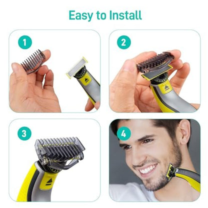 CERCGVEL 1/3/5mm Guide Combs Compatible with Philips Norelco OneBlade Shaver - Precision Trimmer Guards Kit for Face and Body