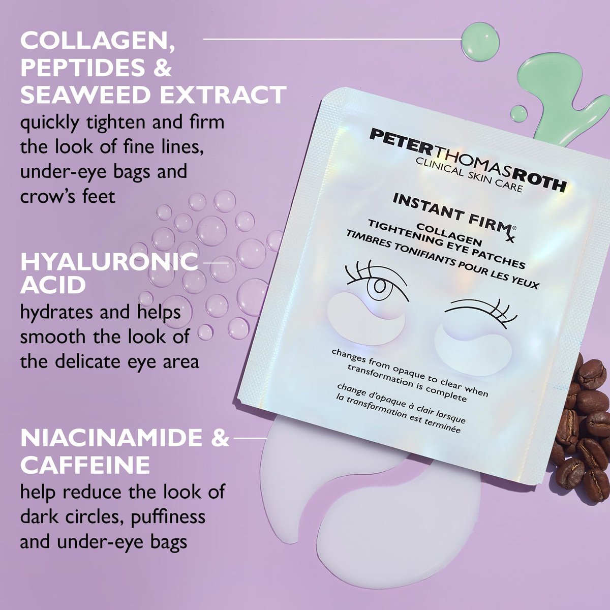 Peter Thomas Roth Instant FIRMx Collagen Tightening Eye Patches - Firming Under-Eye Bags and Wrinkles - 8 Count Avelisse