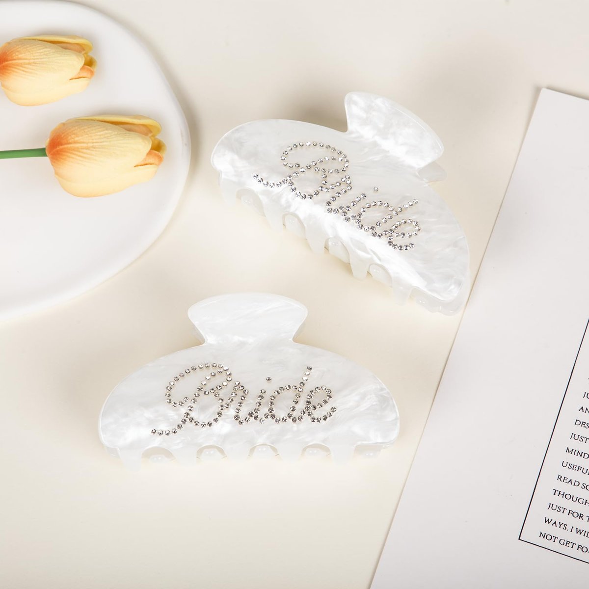 Bride Hair Claw Clip – Perfect Wedding Hair Accessory, Bachelorette Party Gifts & Bridal Shower Presents - görsel 9