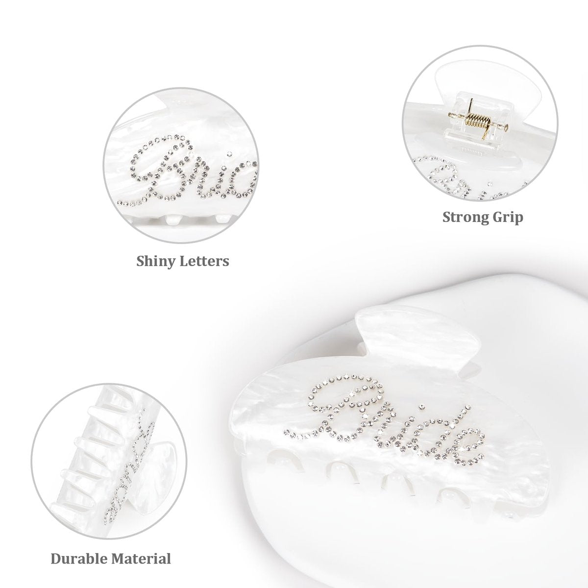 Bride Hair Claw Clip – Perfect Wedding Hair Accessory, Bachelorette Party Gifts & Bridal Shower Presents - görsel 11