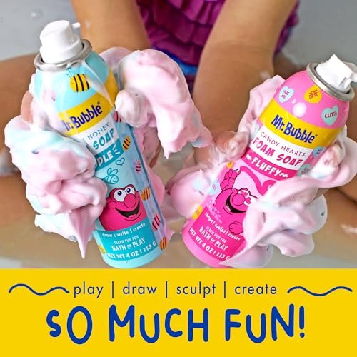 Mr. Bubble Limited Edition Foam Soap, Creativity Bath Soap, Cleans & Moisturizes, Bee My Honey (Blueberry Honey Scent), 4 oz, Pack of 4 Avelisse