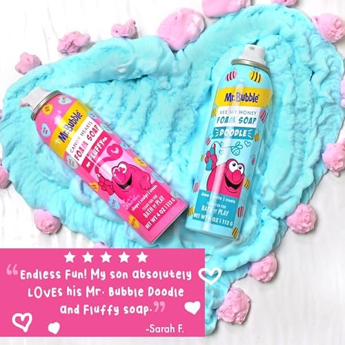 Mr. Bubble Limited Edition Foam Soap, Creativity Bath Soap, Cleans & Moisturizes, Bee My Honey (Blueberry Honey Scent), 4 oz, Pack of 4 Avelisse