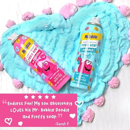Mr. Bubble Limited Edition Foam Soap, Creativity Bath Soap, Cleans & Moisturizes, Bee My Honey (Blueberry Honey Scent), 4 oz, Pack of 4 Avelisse