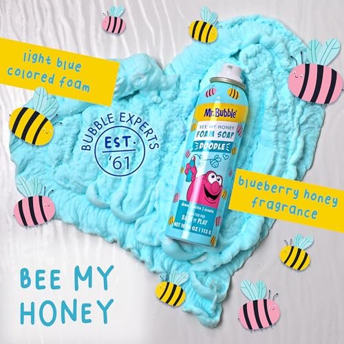 Mr. Bubble Limited Edition Foam Soap, Creativity Bath Soap, Cleans & Moisturizes, Bee My Honey (Blueberry Honey Scent), 4 oz, Pack of 4 Avelisse