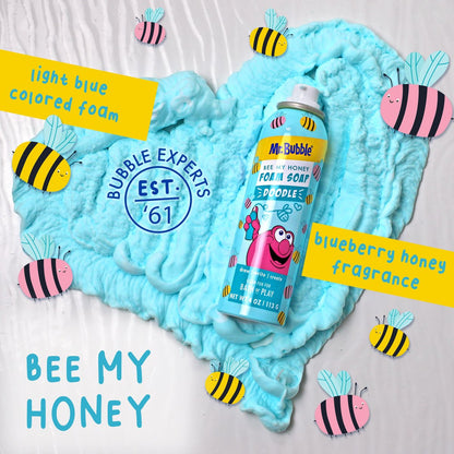 Mr. Bubble Limited Edition Foam Soap, Creativity Bath Soap, Cleans & Moisturizes, Bee My Honey (Blueberry Honey Scent), 4 oz, Pack of 4 Avelisse