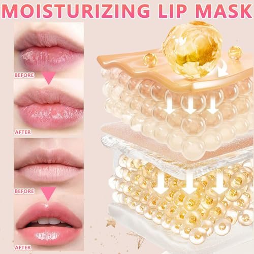 TIRDET 40 Pairs Lip Mask & Eye Mask - 24K Gold Gel Crystal Collagen Under Eye Patches for Puffy Eyes, Bachelorette Party Favors, Bridesmaid Gifts - görsel 8