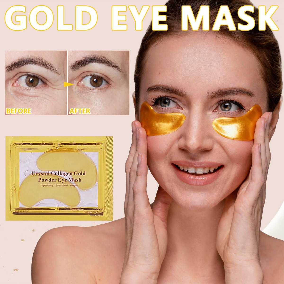 TIRDET 40 Pairs Lip Mask & Eye Mask - 24K Gold Gel Crystal Collagen Under Eye Patches for Puffy Eyes, Bachelorette Party Favors, Bridesmaid Gifts - görsel 5