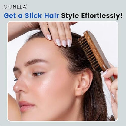 SHINLEA Boar Bristle Hair Brush for Men – Wooden Handle Beard Brush for Grooming & Softening Facial Hair, Slick Back Hair Brush for Thick & Fine Hair, Great Gift Avelisse