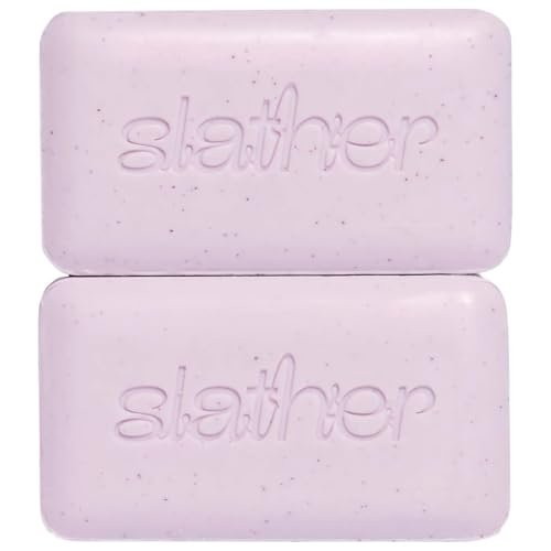 Slather Exfoliating & Smoothing Bar (2 Pack) – Retinol Body Bar for KP, Dry & Textured Skin – Hydrating, Smoothing, Gentle Exfoliation – Safe for Sensitive Skin – Light Lavender Scent Avelisse