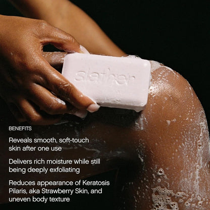 Slather Exfoliating & Smoothing Bar (2 Pack) – Retinol Body Bar for KP, Dry & Textured Skin – Hydrating, Smoothing, Gentle Exfoliation – Safe for Sensitive Skin – Light Lavender Scent Avelisse