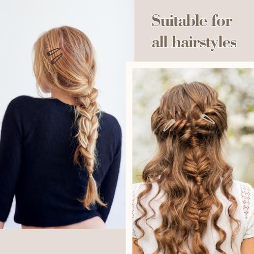 100Pcs Snap Hair Clips - No-Slip Metal Hair Barrettes for Women & Girls, Matte 5 Colors, 2 x 0.55 Inch - görsel 14