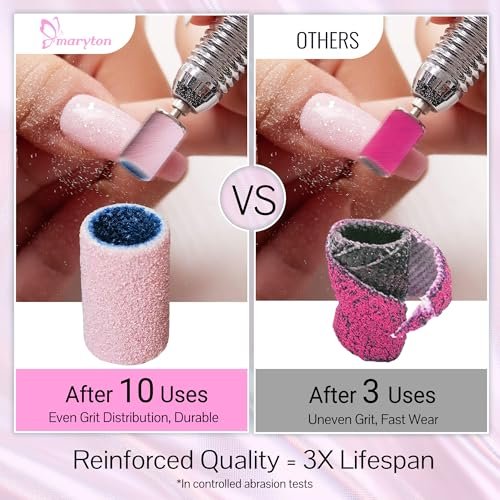 Maryton 500 Pcs Medium Grit Sanding Bands for Nail Drill - Aluminum Oxide Bulk for Professional Manicure & Pedicure Avelisse