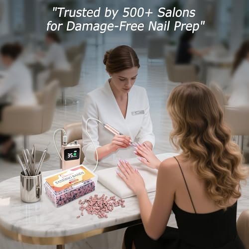 Maryton 500 Pcs Medium Grit Sanding Bands for Nail Drill - Aluminum Oxide Bulk for Professional Manicure & Pedicure Avelisse