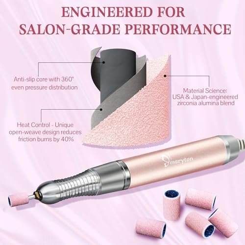 Maryton 500 Pcs Medium Grit Sanding Bands for Nail Drill - Aluminum Oxide Bulk for Professional Manicure & Pedicure Avelisse