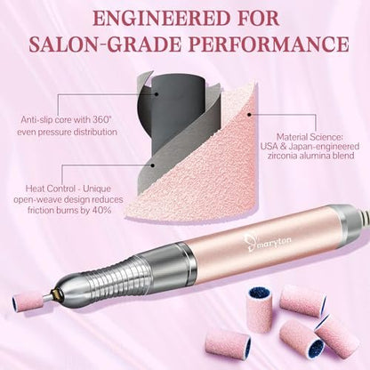 Maryton 500 Pcs Medium Grit Sanding Bands for Nail Drill - Aluminum Oxide Bulk for Professional Manicure & Pedicure Avelisse