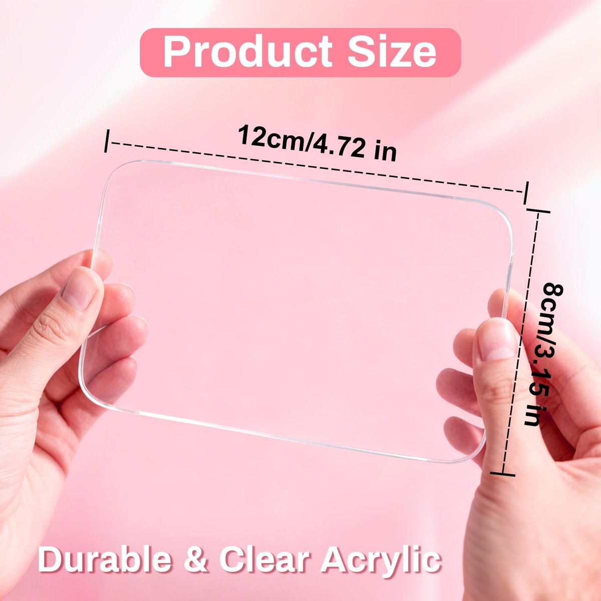 RAQEHO Acrylic Nail Art Palette - Transparent Nail Gel Polish Paint Mixing Pallet Design Plate for Nail Art Foundation Makeup Mixing Tray Display Stand Manicure Tools Supplies (3.15"×4.72") - görsel 3