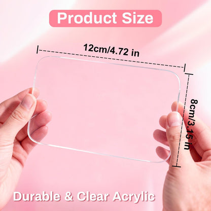 RAQEHO Acrylic Nail Art Palette - Transparent Nail Gel Polish Paint Mixing Pallet Design Plate for Nail Art Foundation Makeup Mixing Tray Display Stand Manicure Tools Supplies (3.15"×4.72")