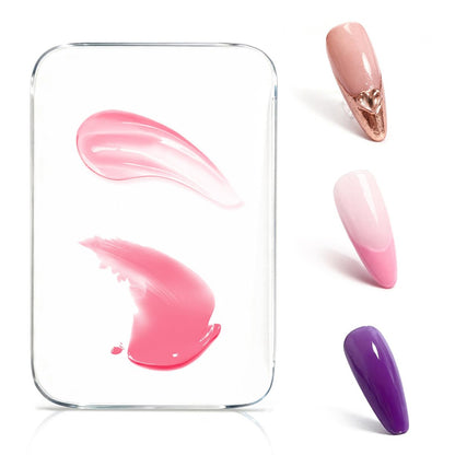 RAQEHO Acrylic Nail Art Palette - Transparent Nail Gel Polish Paint Mixing Pallet Design Plate for Nail Art Foundation Makeup Mixing Tray Display Stand Manicure Tools Supplies (3.15"×4.72")