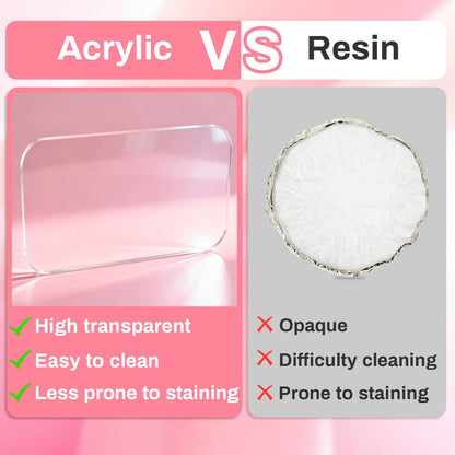 RAQEHO Acrylic Nail Art Palette - Transparent Nail Gel Polish Paint Mixing Pallet Design Plate for Nail Art Foundation Makeup Mixing Tray Display Stand Manicure Tools Supplies (3.15"×4.72")
