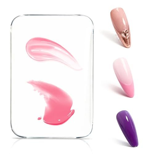 RAQEHO Acrylic Nail Art Palette - Transparent Nail Gel Polish Paint Mixing Pallet Design Plate for Nail Art Foundation Makeup Mixing Tray Display Stand Manicure Tools Supplies (3.15"×4.72") - görsel 2